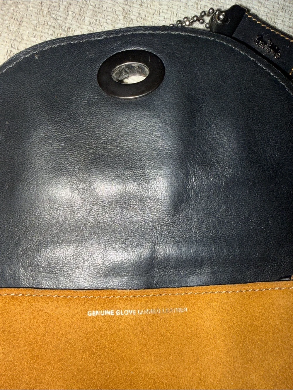 Coach Colorblock Suede & Leather Turn lock saddlebag  without strap
